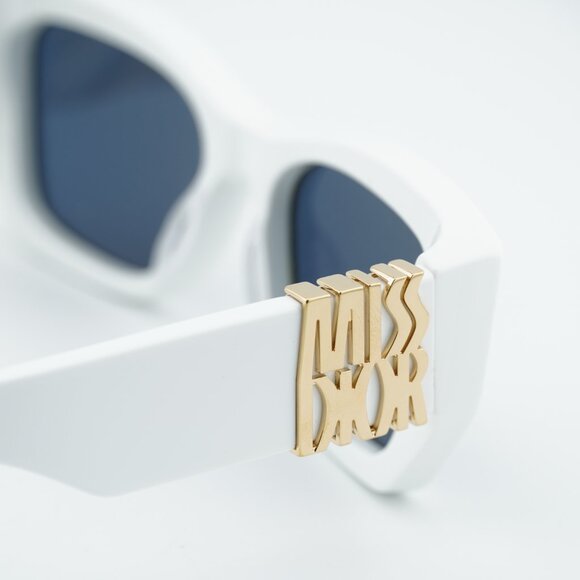 Dior MISSDIOR S1I 50B0 Sunglasses White Square Frame, Blue Lenses